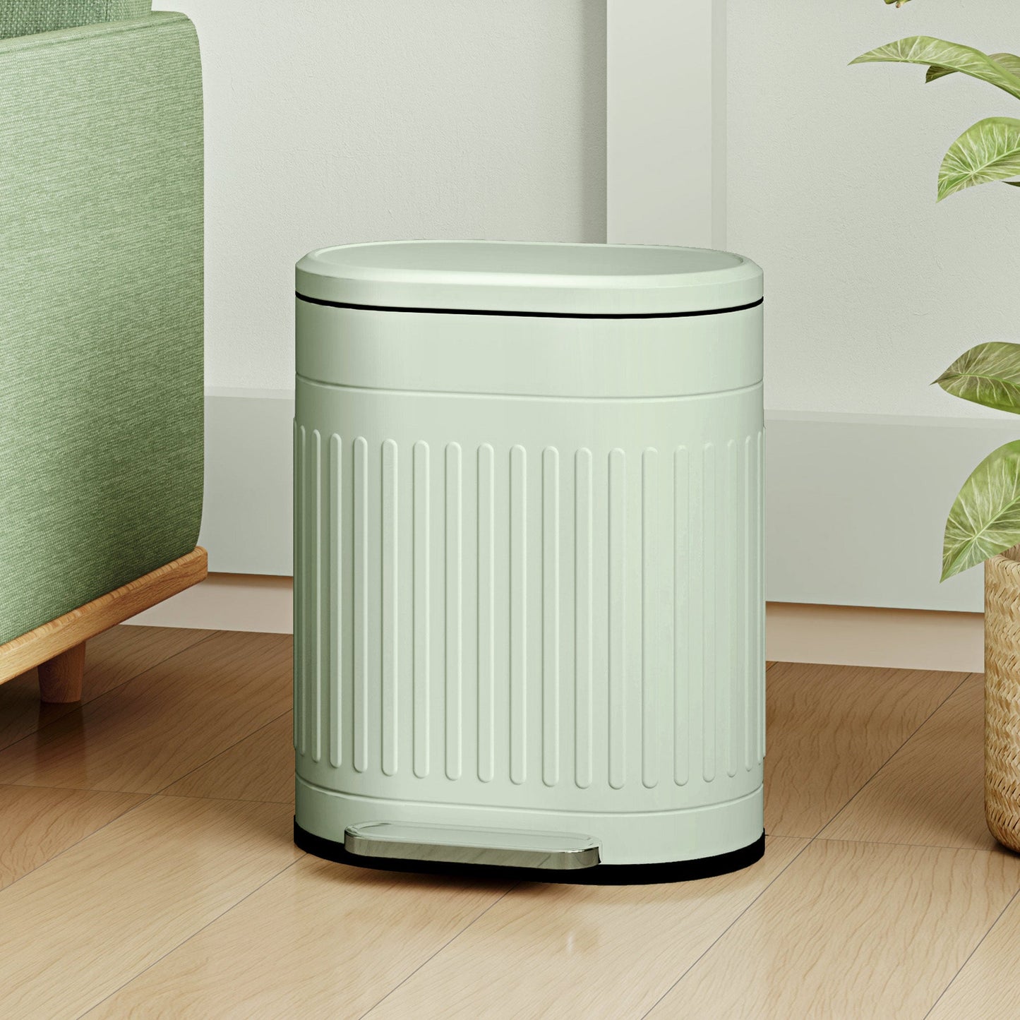 HOMCOM 20L Pedal Bin, Metal Kitchen Bin with Soft-close Lid