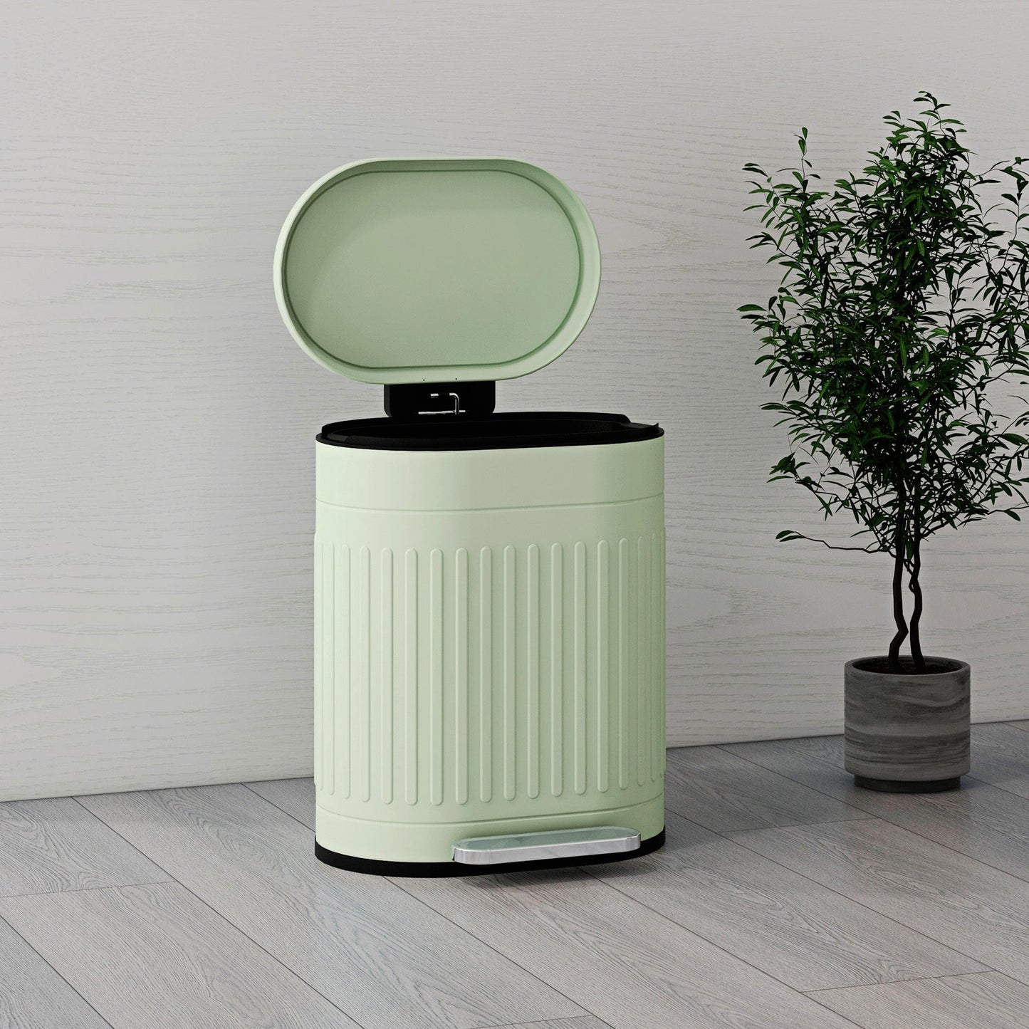 HOMCOM 20L Pedal Bin, Metal Kitchen Bin with Soft-close Lid