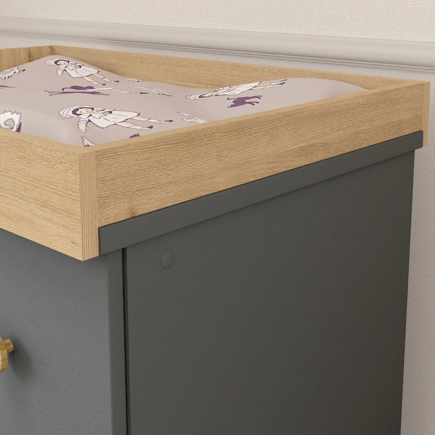 Shefa Kids 888 Changing Dresser - Graphite/Cremona Oak