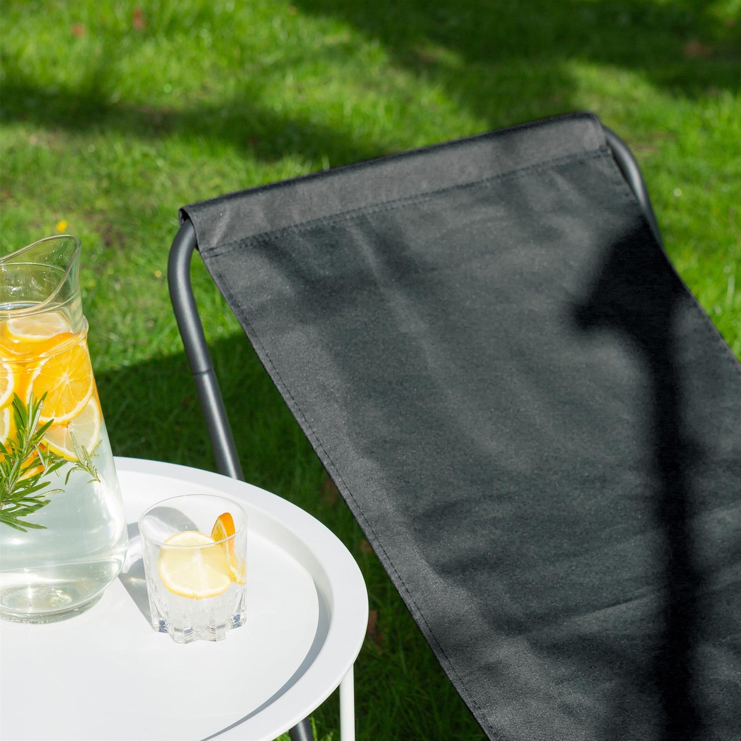 Black Folding Beach Lounger