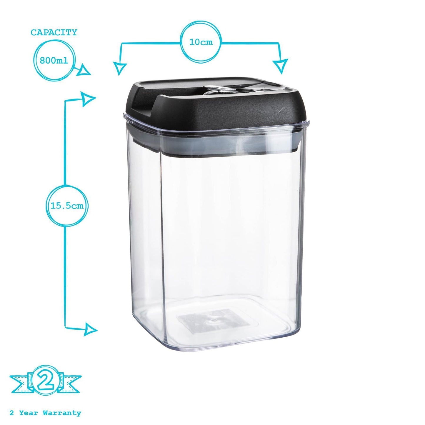 800ml Airtight Flip Lock Plastic Food Storage Container