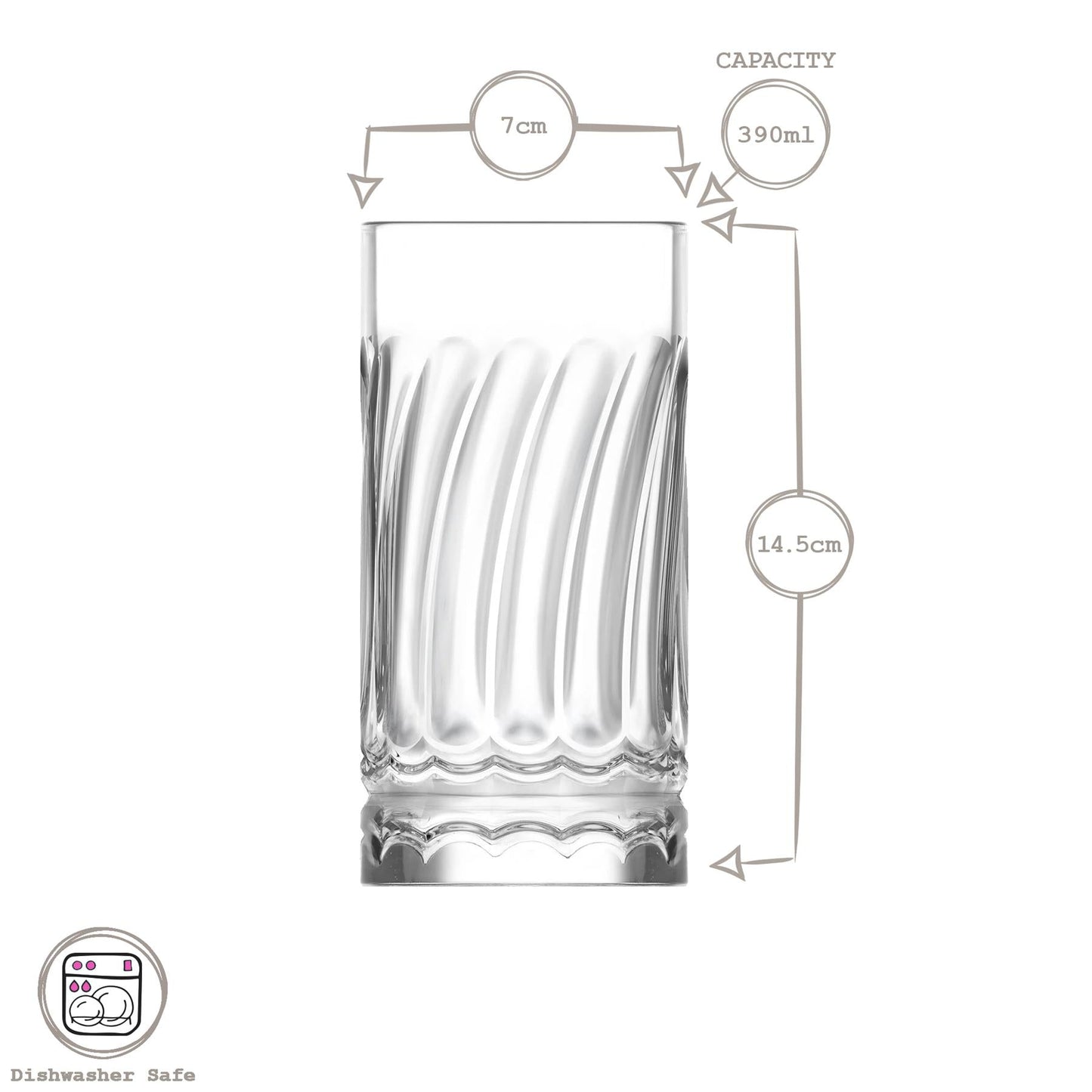 12 Piece Wave Glassware Set