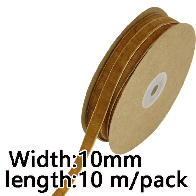 1cm Flocking Ribbon Velvet Band Single-sided Holiday Decoration