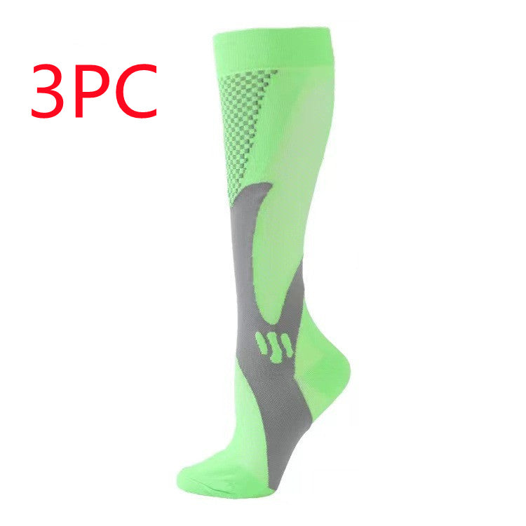 Compression Long Tube Sports Socks | Anti-Fatigue Elastic Athletic Socks for Running, Cycling & Gym | Men & Women | S–7XL