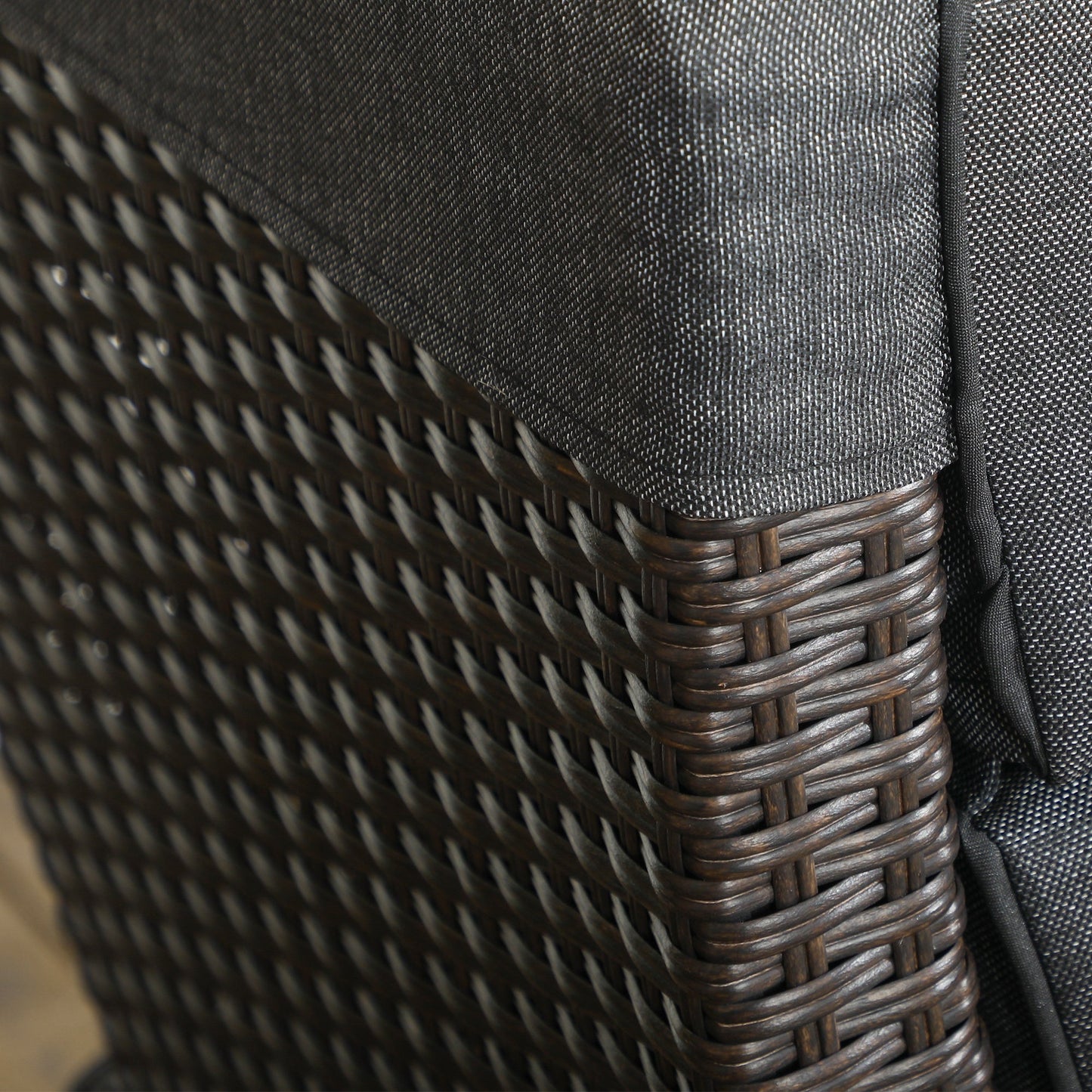 Outsunny Outdoor Recliner Chair with Cushion Rattan Reclining Lounge Chair