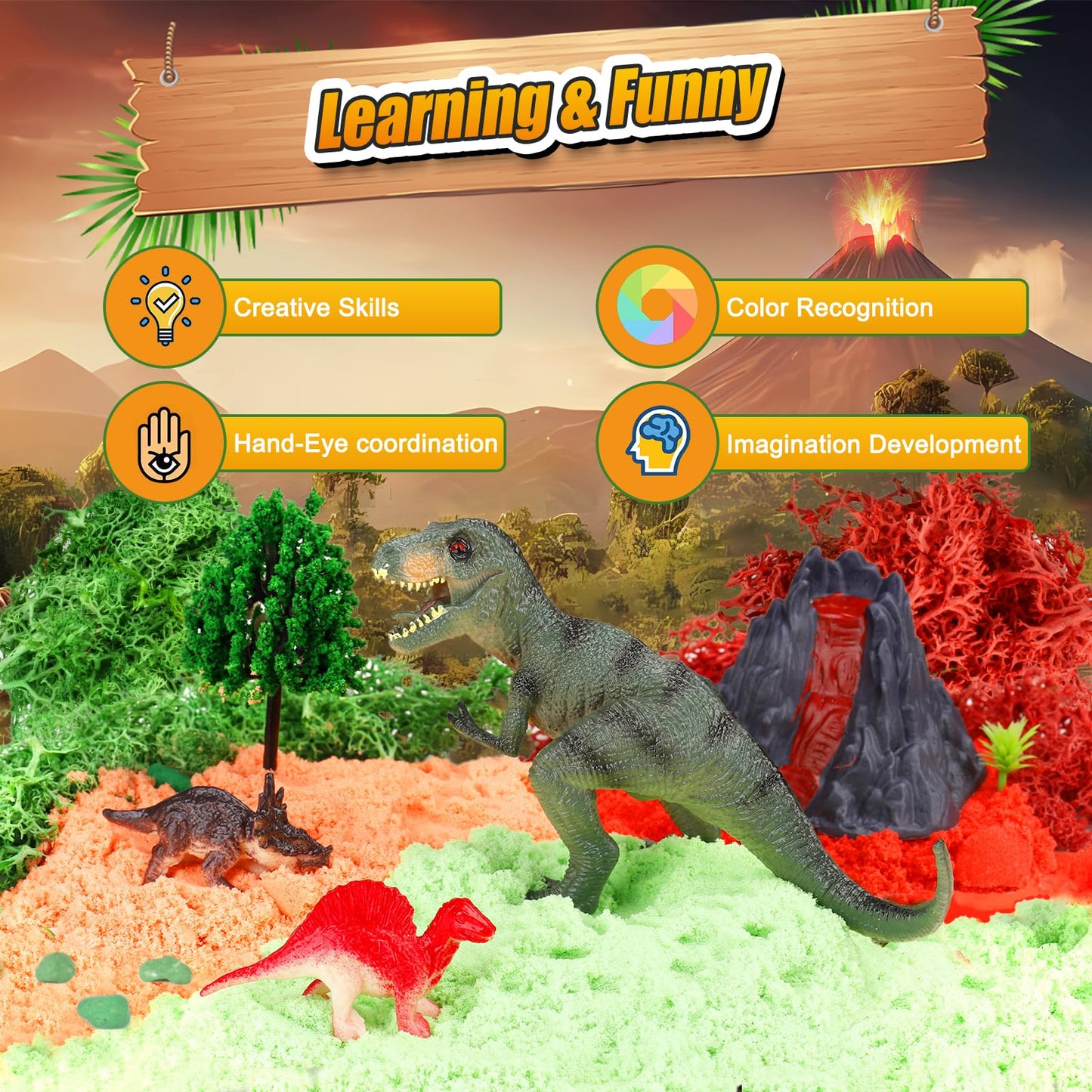 7july Dinosaur Terrarium Craft Kit – DIY Dino Toys & Night Light Gift for Boys (Ages 5-12)