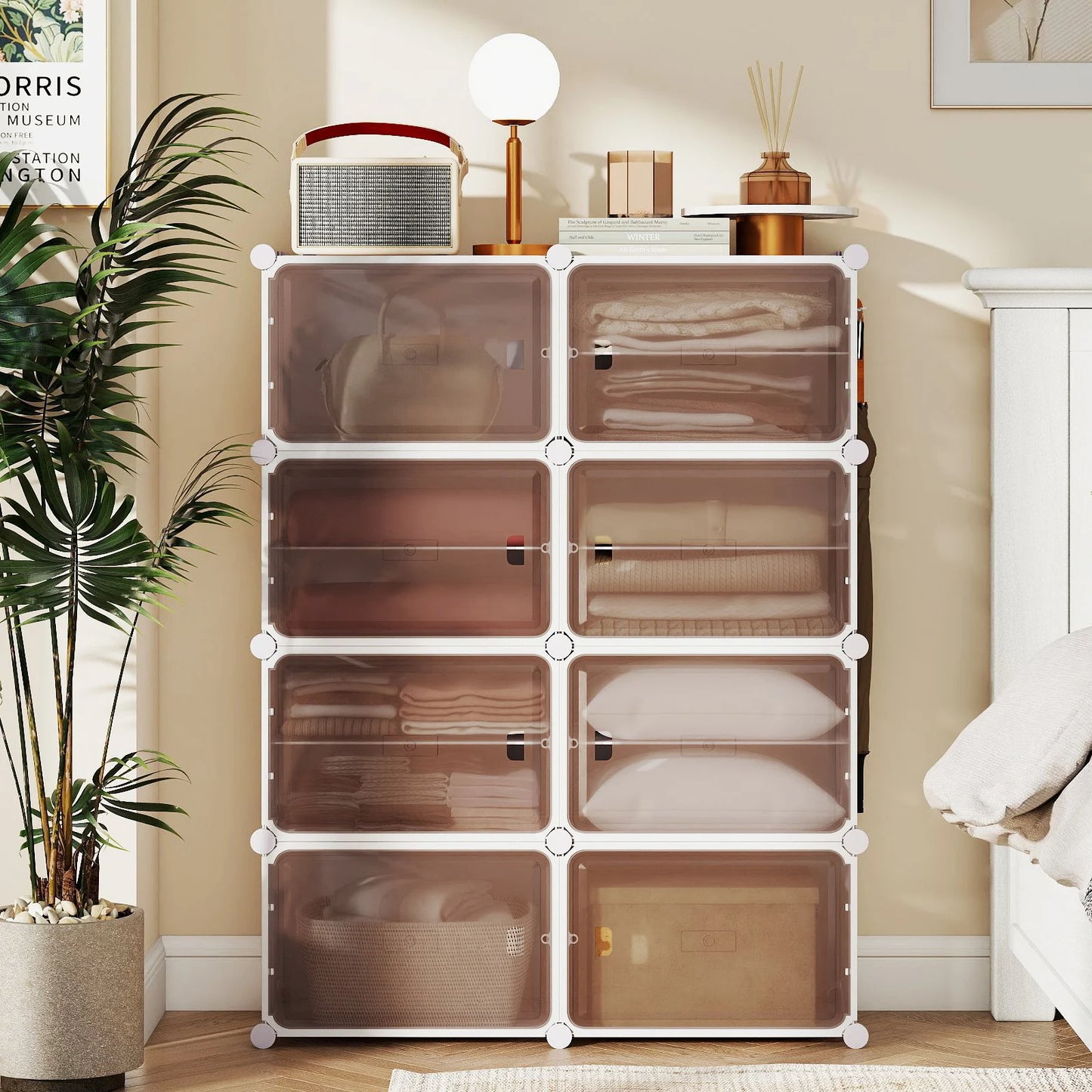 8 Tier Shoe Storage Cabinet with Removable Shelves