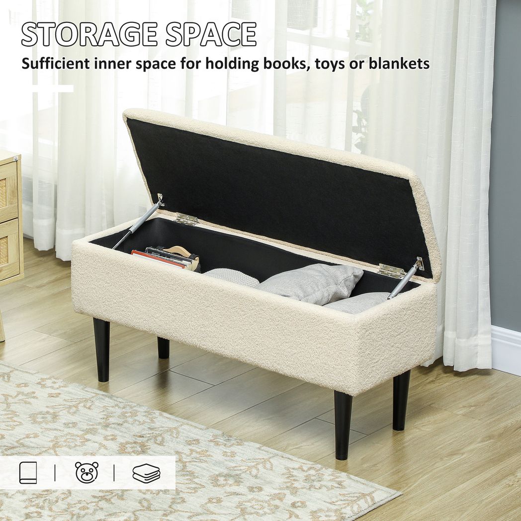 HOMCOM 15" Ottoman Storage Box with 47L Storage Capacity