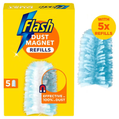 Flash Duster Dust Magnet Refills, 5 Fluffy Dusters Refills, New but box may come scruffy