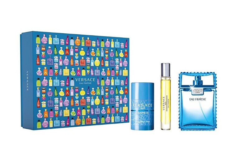 Versace Man Eau Fraiche Gift Set 100ml EDT + 75ml Deodorant Stick + 10ml EDT Men's Fragrance