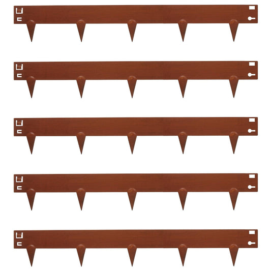 5pc Steel Lawn Edging Set - 5m x 8cm