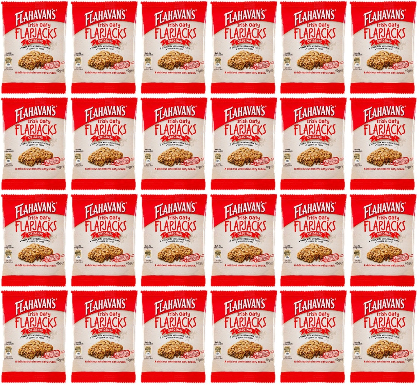 24 x Flahavan's Irish Oaty Flapjacks Original 40G