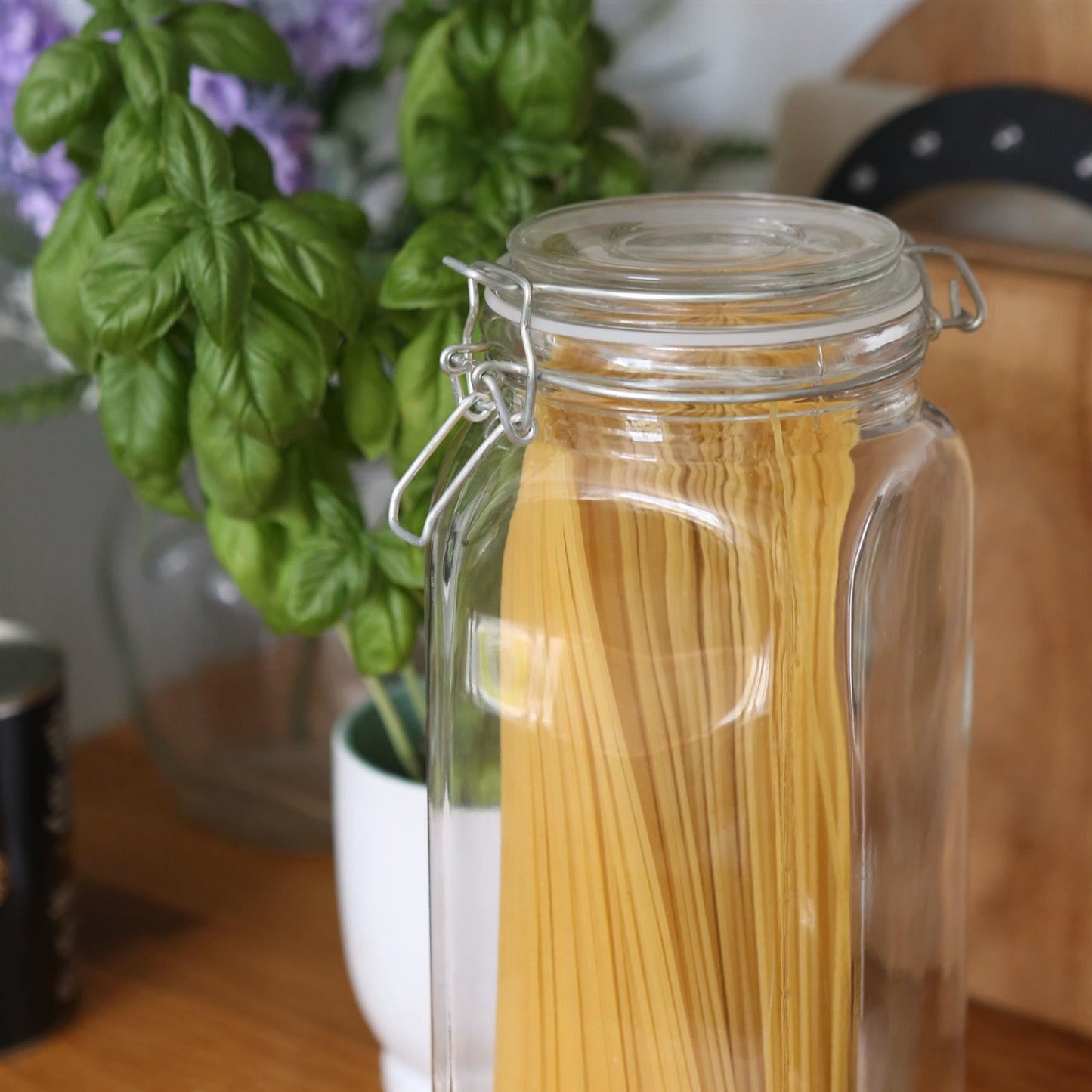 760ml Air tight Square Glass Jar with Clip-Top Lid