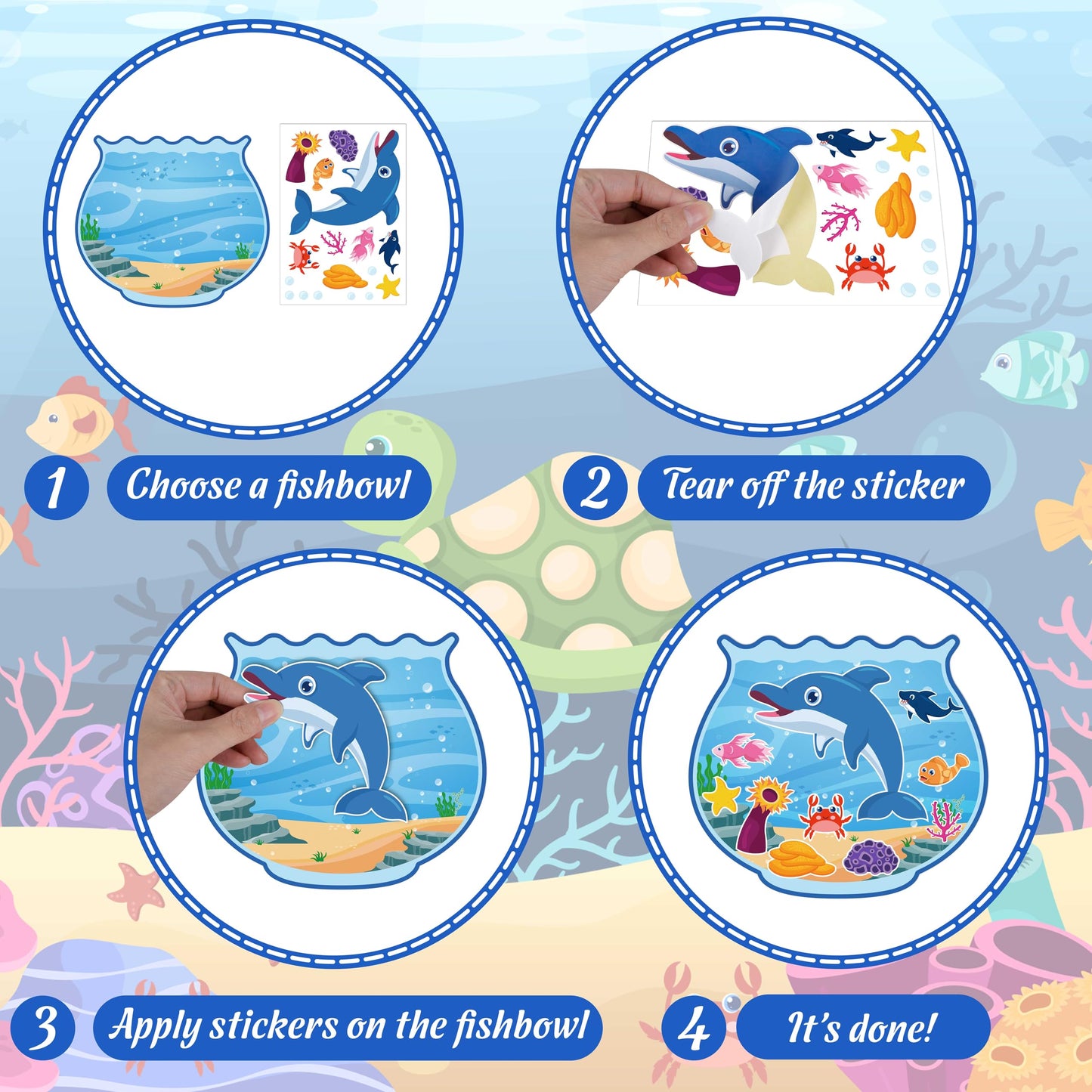 80UncleKimby 48pcs Summer Ocean Sticker Kits — Create Your Own Sea Scene Art DIY for Parties