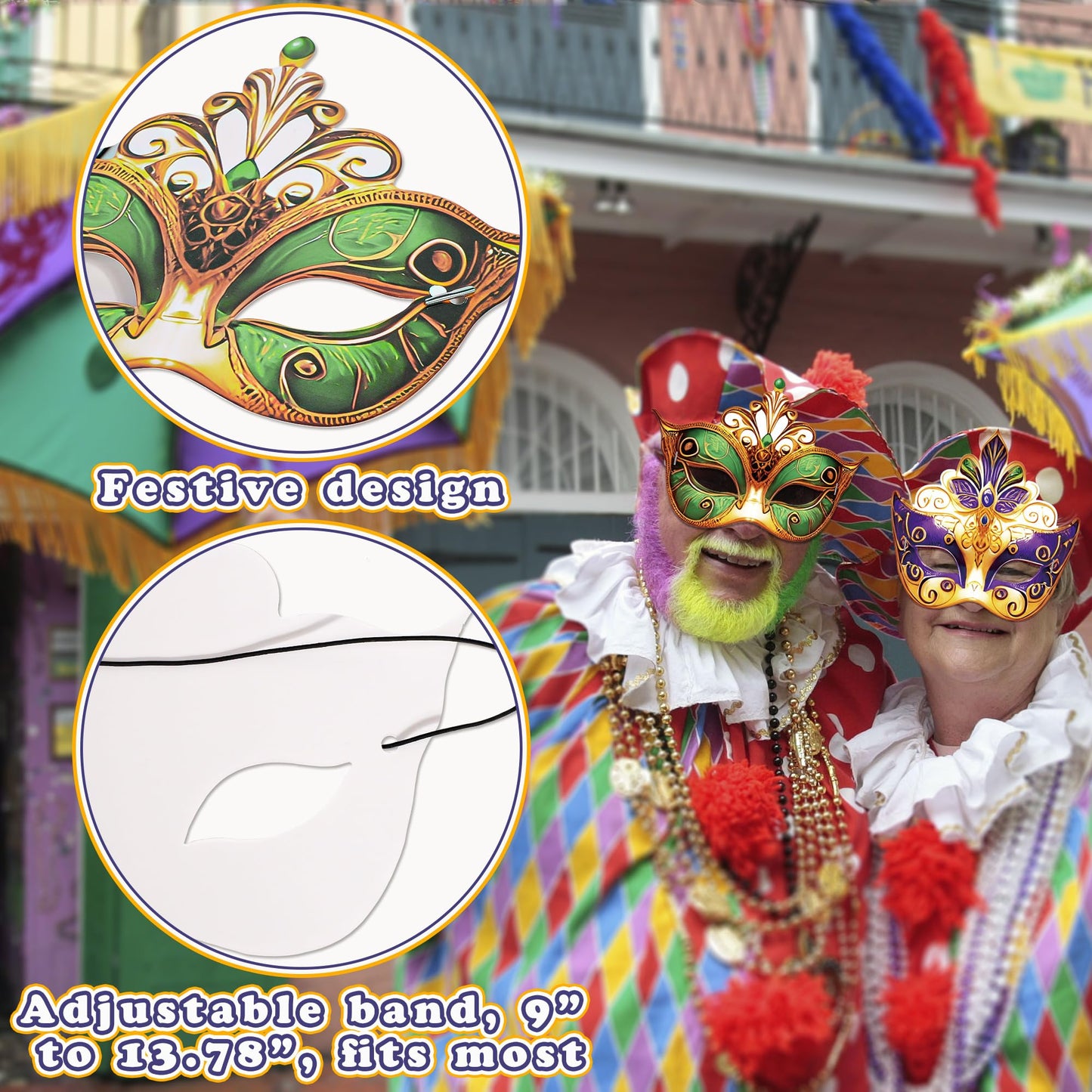 80UncleKimby 84PCS Mardi Gras Masks Bulk Set – Party Decor & Carnival Favors (Paper)