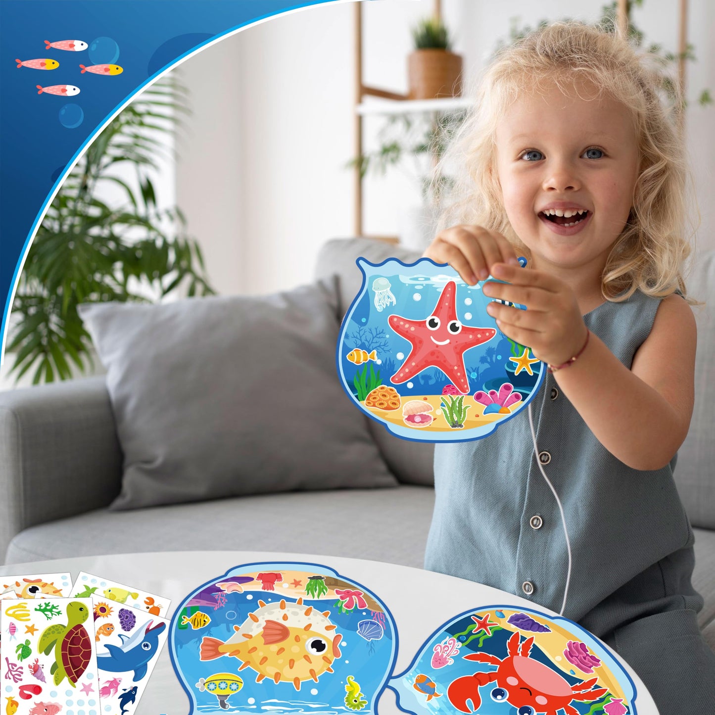 80UncleKimby 48pcs Summer Ocean Sticker Kits — Create Your Own Sea Scene Art DIY for Parties