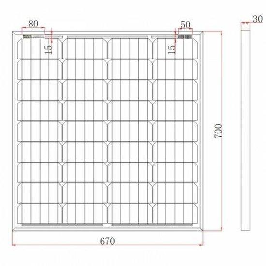80W 12V solar charging kit with 10A controller and 5m cable