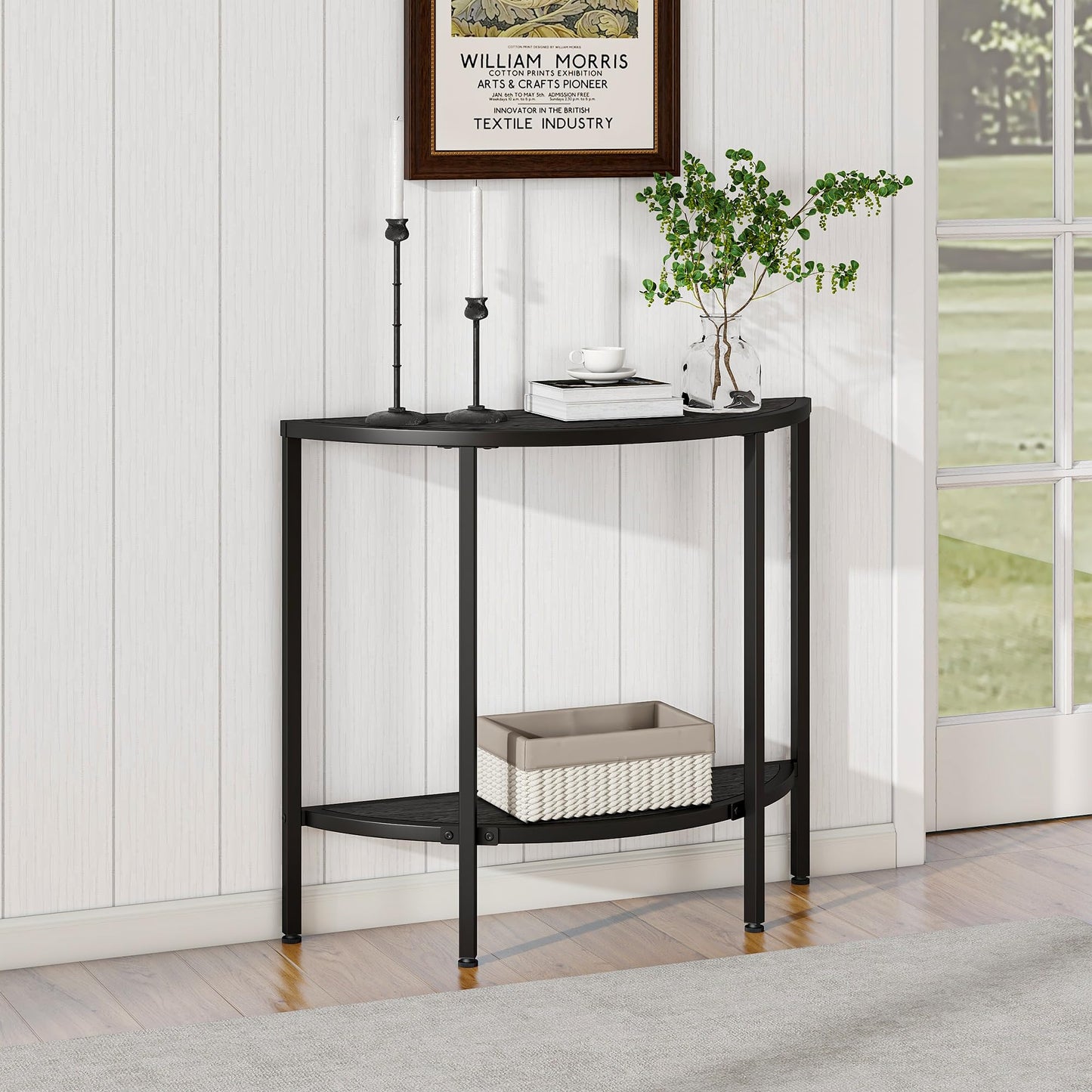 VECOCHO Entryway Table with Storage,Console Table for Living Room,Black