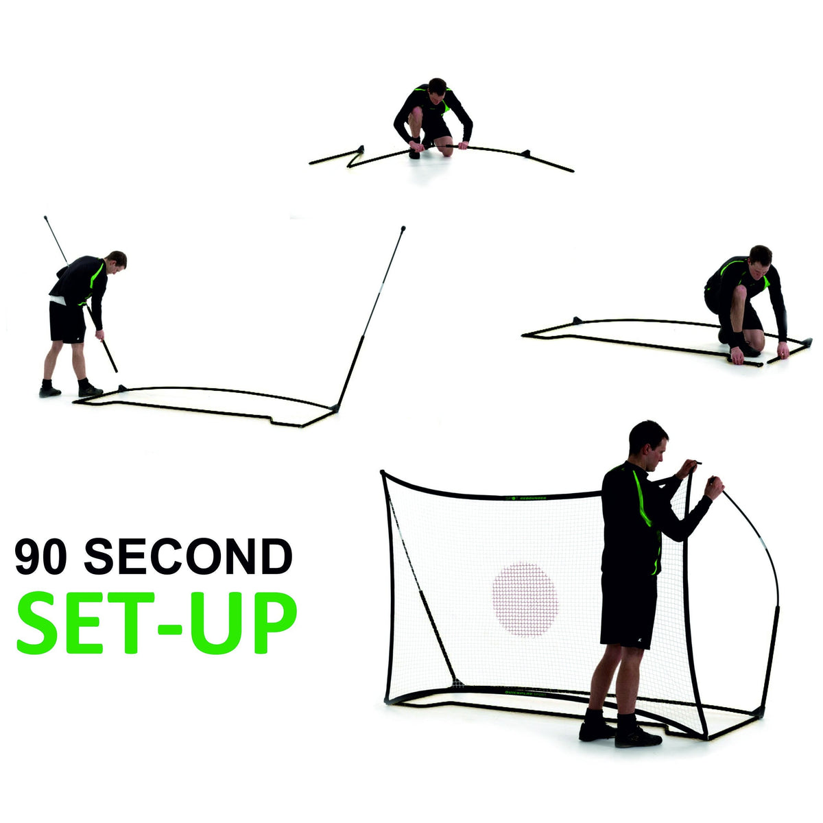 QUICKPLAY SPOT Football Rebounder Net 8x5ft | Multi-Sport Ball Skills Trainer with eCOACH training app | Target Football Rebound Net for Ball Control