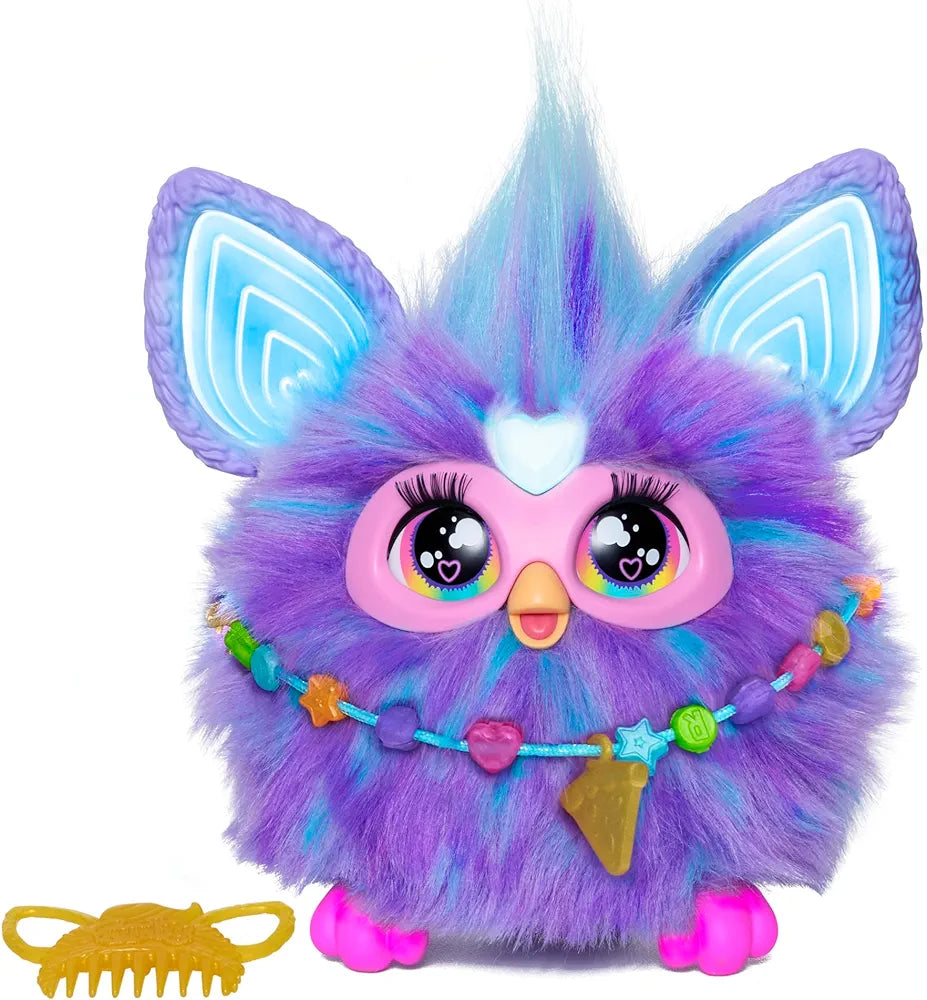 Furby Hasbro Purple Interactive Toy Plush, Used -good, missing comb, tested, no original box
