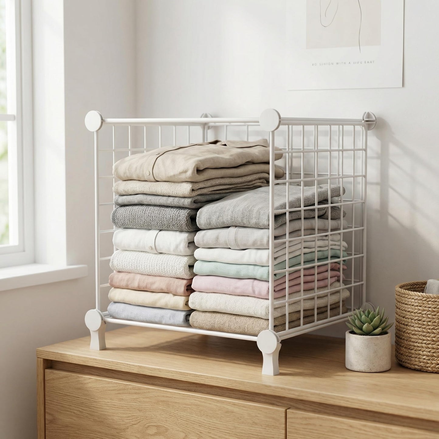 ATTDETJL Cube Storage Unit, Metal Shelving Unit with DIY Bookshelf, White