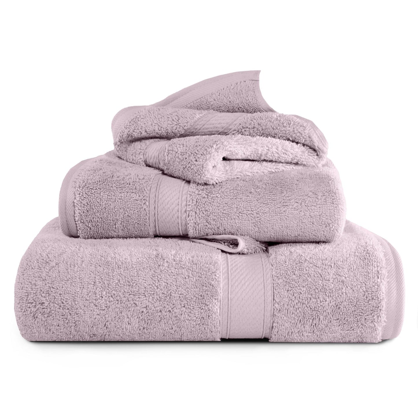 Superior 900 Gram 100% Premium Long-Staple Combed Cotton 3-Piece Towel Set, Purple