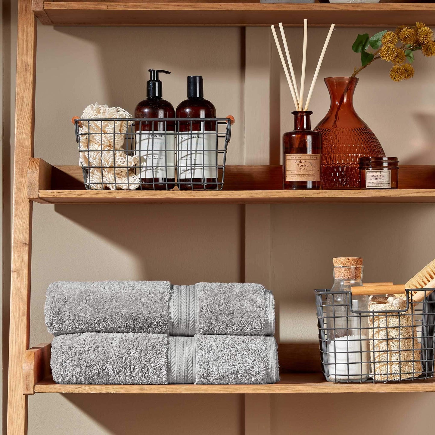 Christy Renaissance 2 Bath Sheets Set | Dove Grey | 100% Egyptian Cotton Pile | Luxuriously Soft and Super Absorbent | 675 GSM