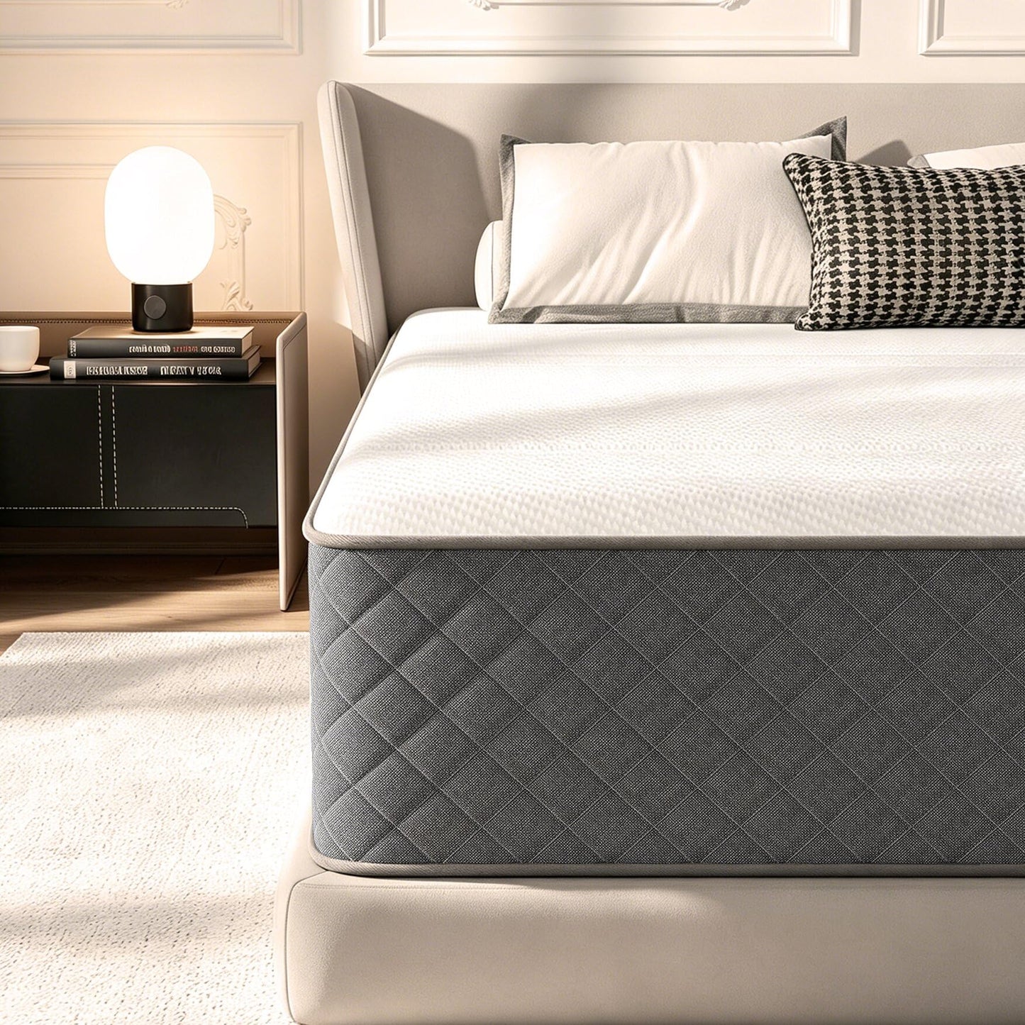 MOLPHIT 12 Inch Single Mattress, 7-Zone Hybrid Single Bed Mattresses, Memory Foam Mattress with Pocket Sprung with Medium Firm for Body Support &