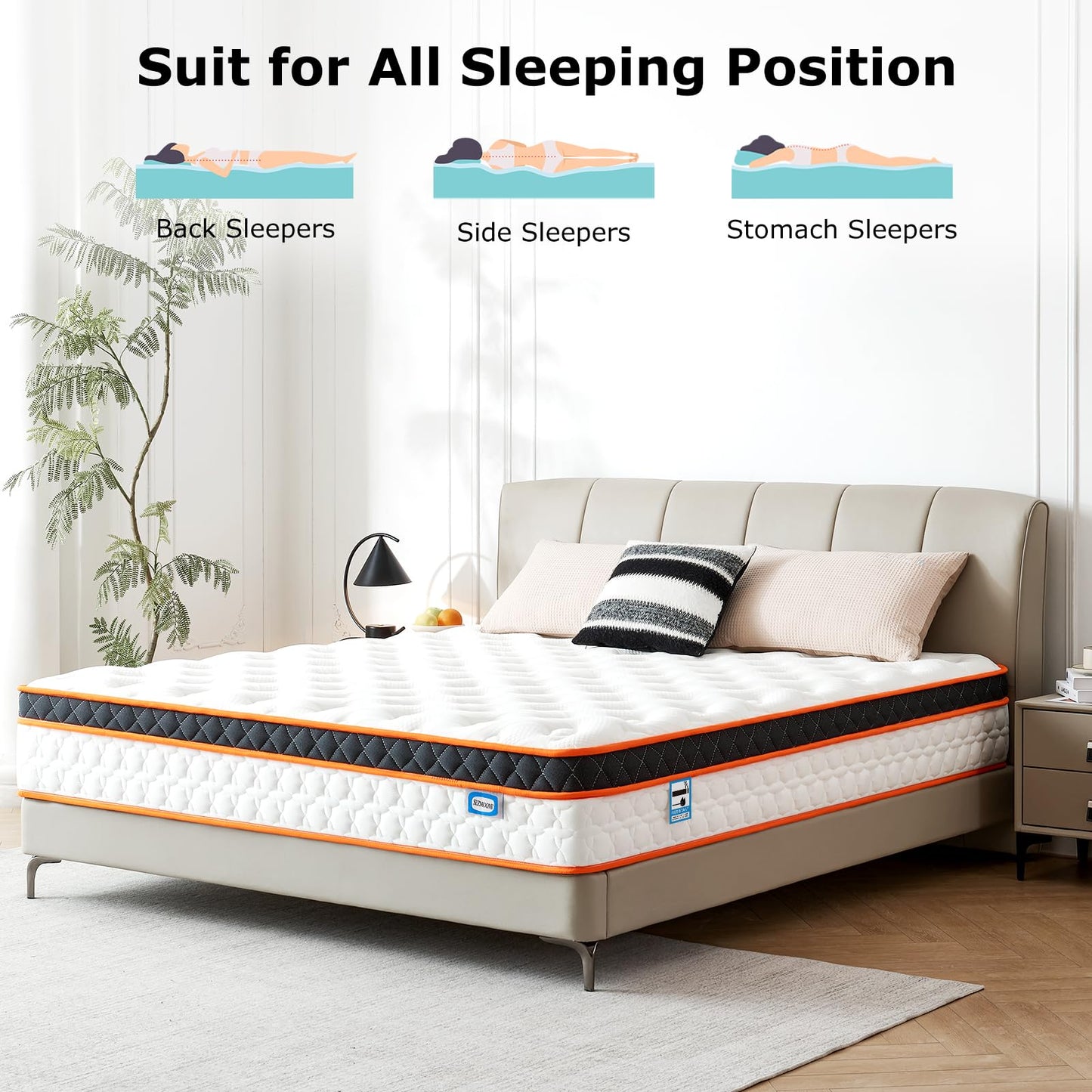 SEZMOONSI King Size Mattress 5FT, King Bed Mattresses 150x200x23cm