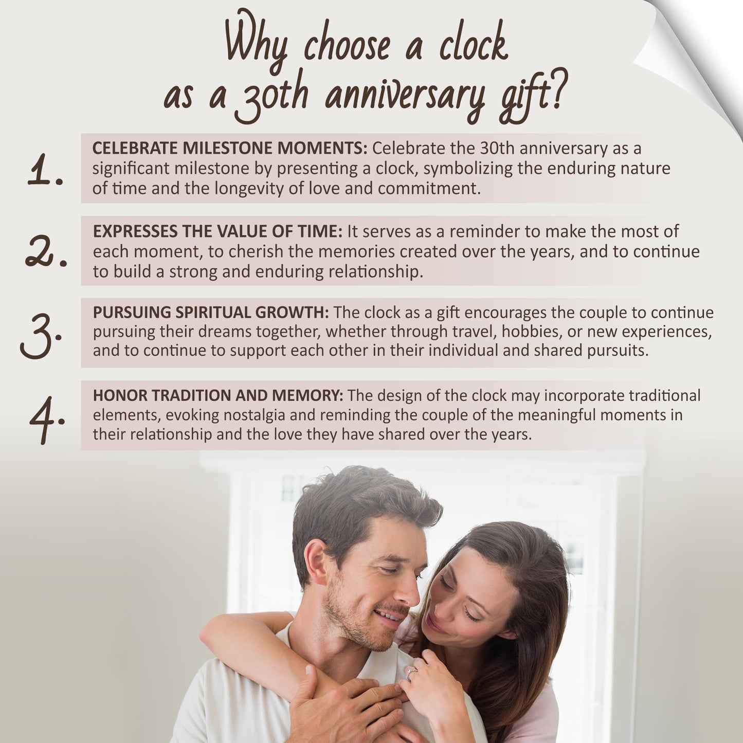 OkiyiD 30th Anniversary Wedding Gifts for Couples, 30 Years of Marriage, Light Up Anniversary Quartz Clock With LED Wooden Base for Home Decor,30th
