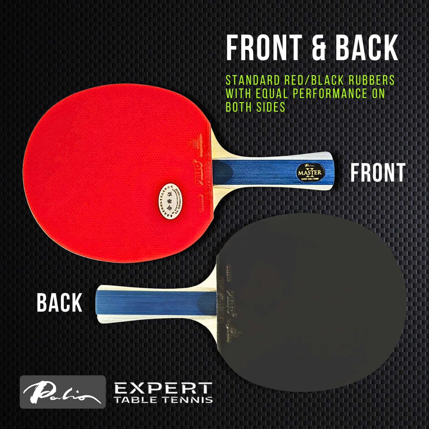 Palio Master 2.0 Table Tennis Bat & Case | ITTF-Approved Intermediate Ping Pong Racket | Allround Spin, Speed and Control
