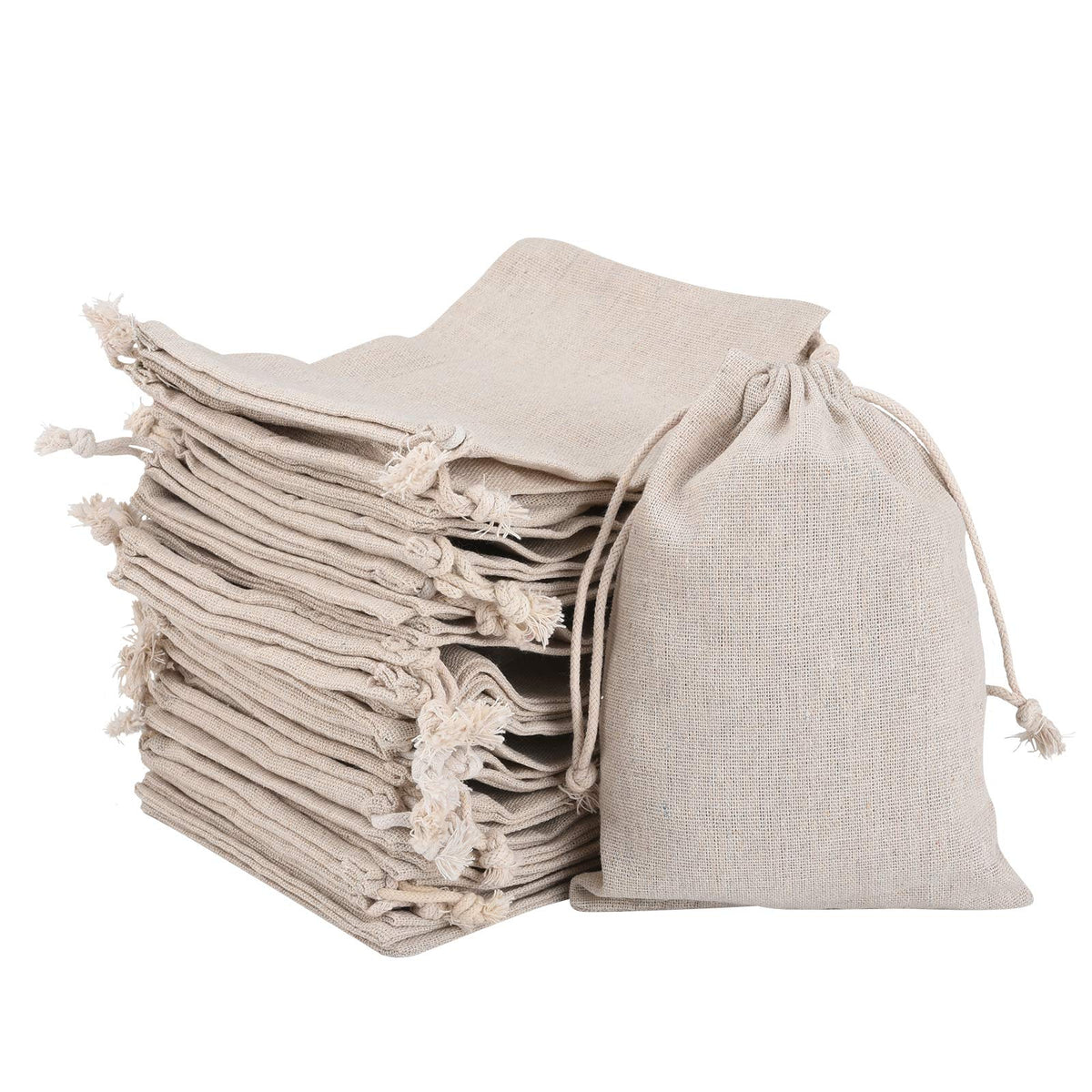 Irich 30pcs Cotton Bags with Drawstring (13x18cm / 5.12x7.09 Inch), Biodegradable & Reusable Gift Bags for Wedding, Favor, Party, Festivals and Diy,