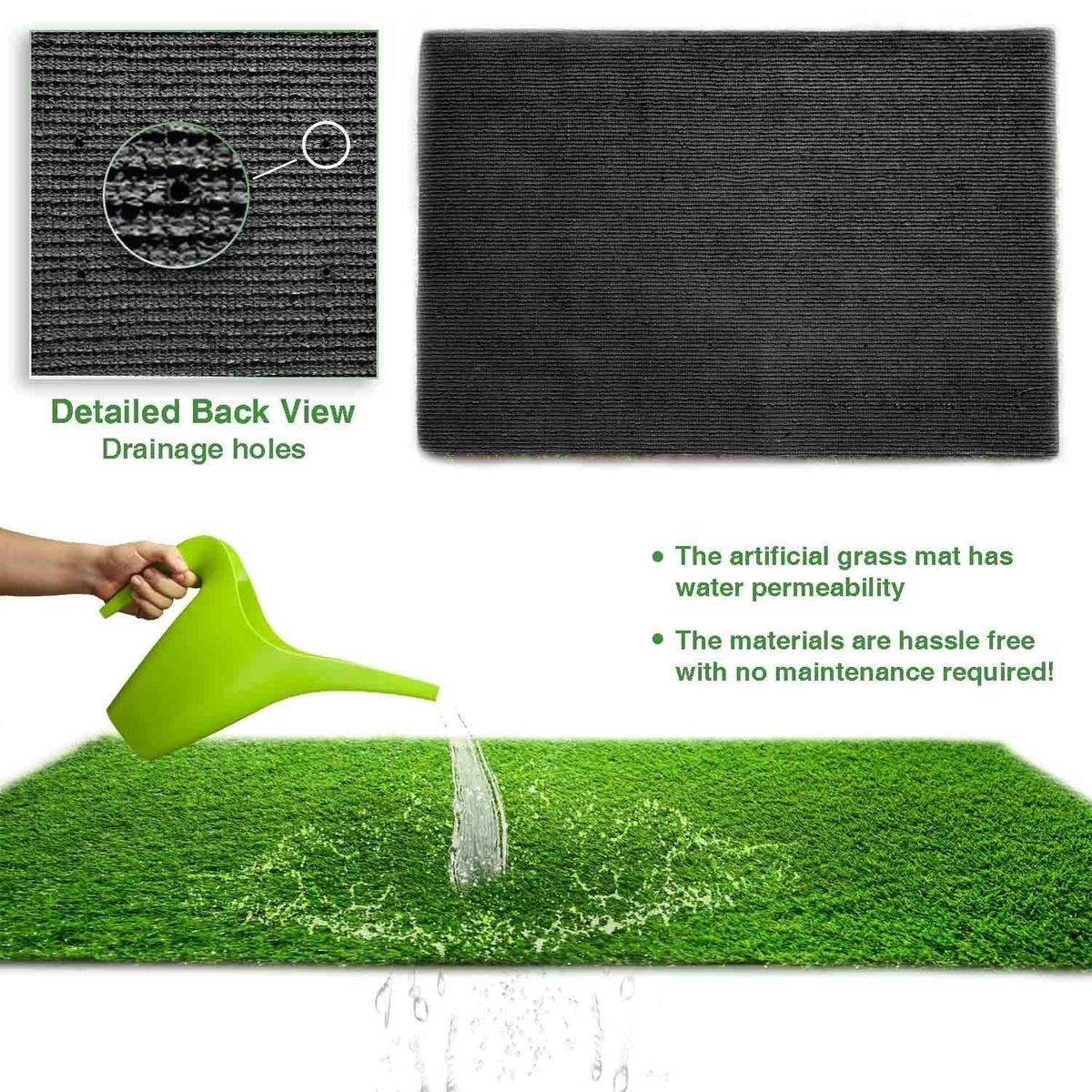 LITA Premium Synthetic Artificial Grass Turf 10mm Pile Height, High Density Fake Faux Grass Turf, Natural and Realistic Looking Garden Pet Dog