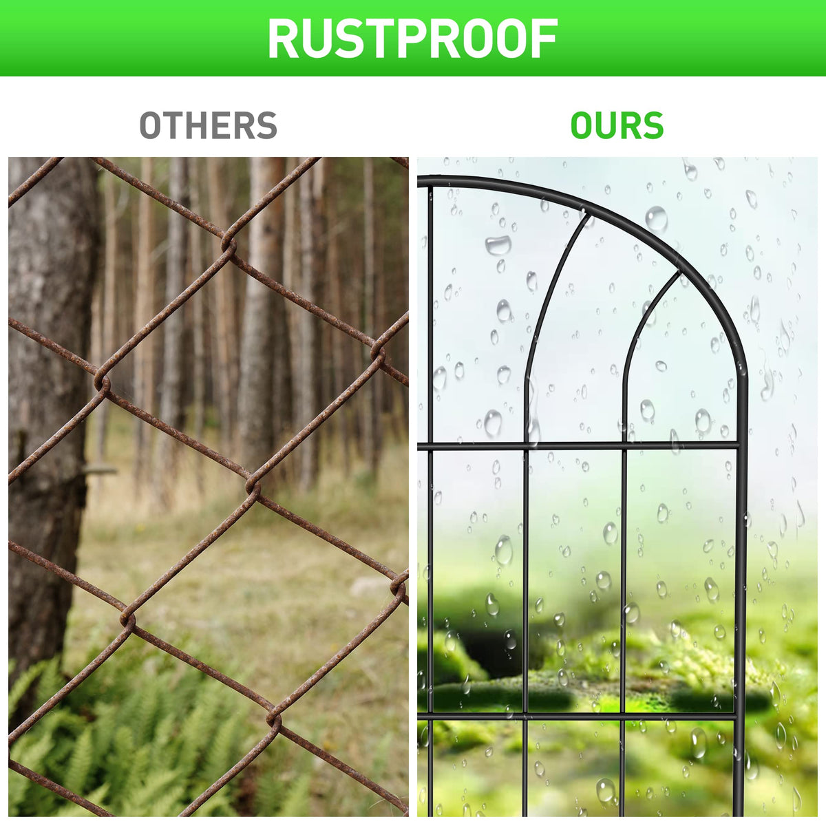Decorative Garden Fence 25Pack, Metal Rustproof Iron Landscape Wire Folding Fencing Ornamental Panel, Outdoor Rustproof Fence Panel Animal Barrier