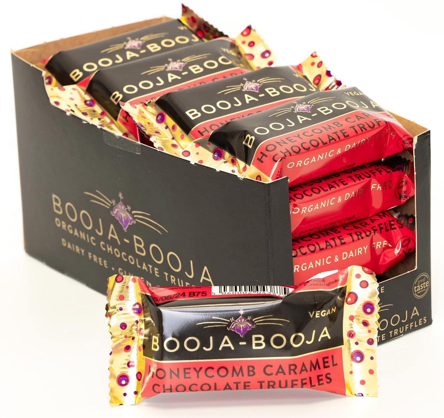 Booja - Booja, Honeycomb Caramel Two Vegan Chocolate Truffle Packs (Pack of 16)