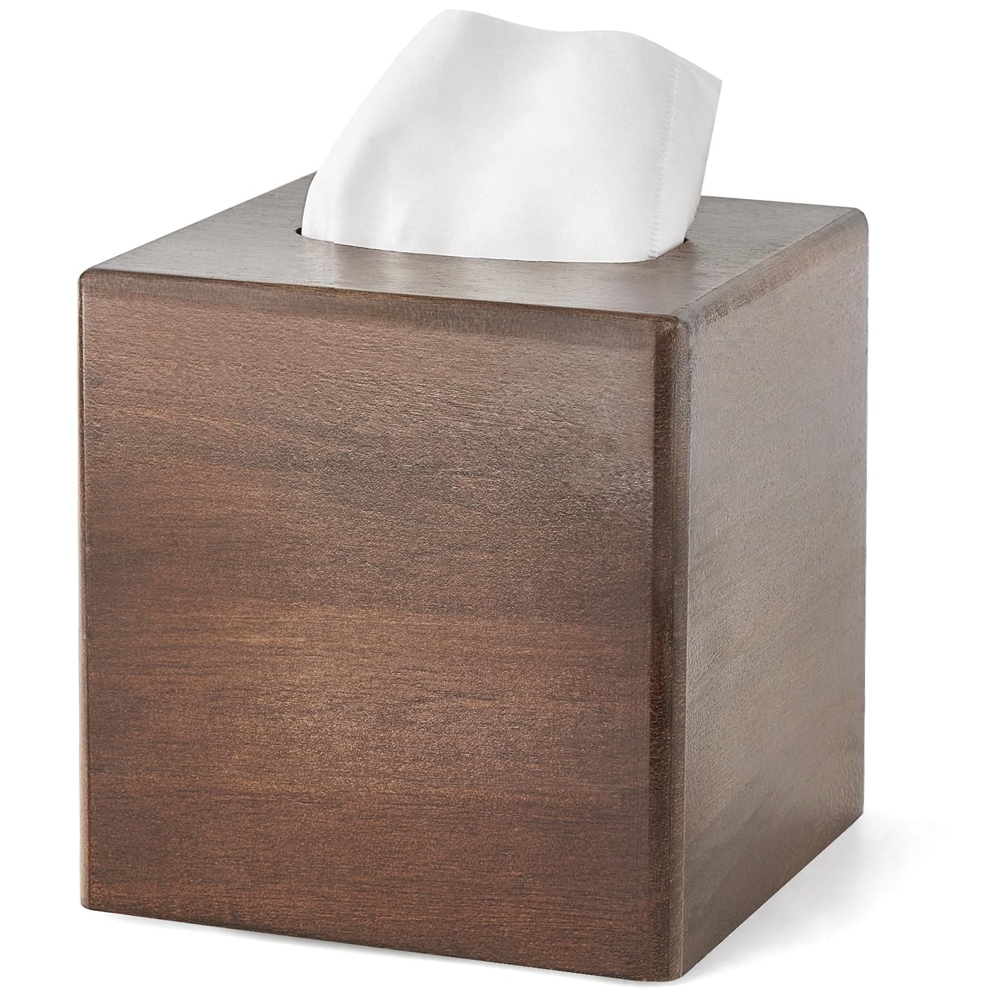 Mkono Tissue Box Cover Square Open-Bottom Wood Tissue Box Holder Decorative Facial Cube Organizer Modern Farmhouse Decor for Bathroom Bedroom Dresser