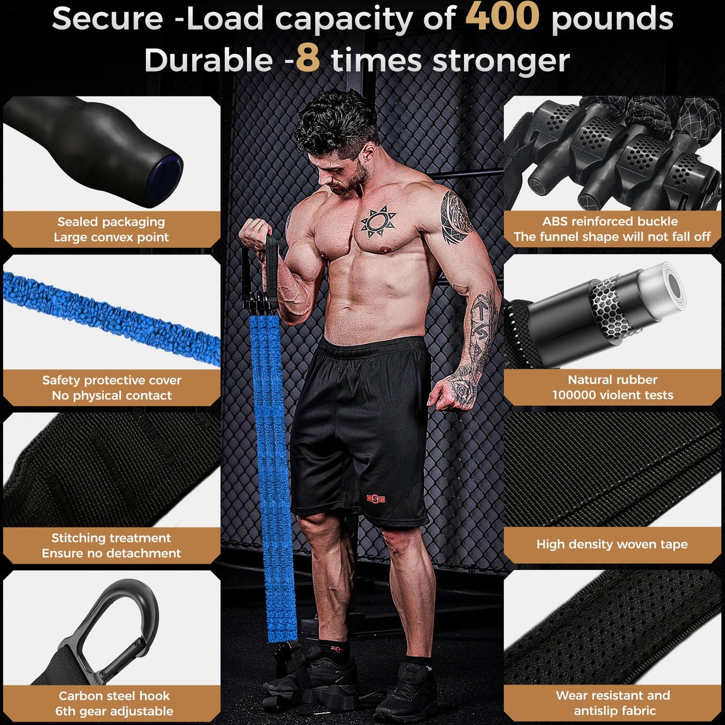 Innstar Pull Up Assistance Bands, 3 Heavy-Duty Adjustable Pull Up Bands Set, Pull Up Bands Assistance Bands for enhanced strength training - Patent
