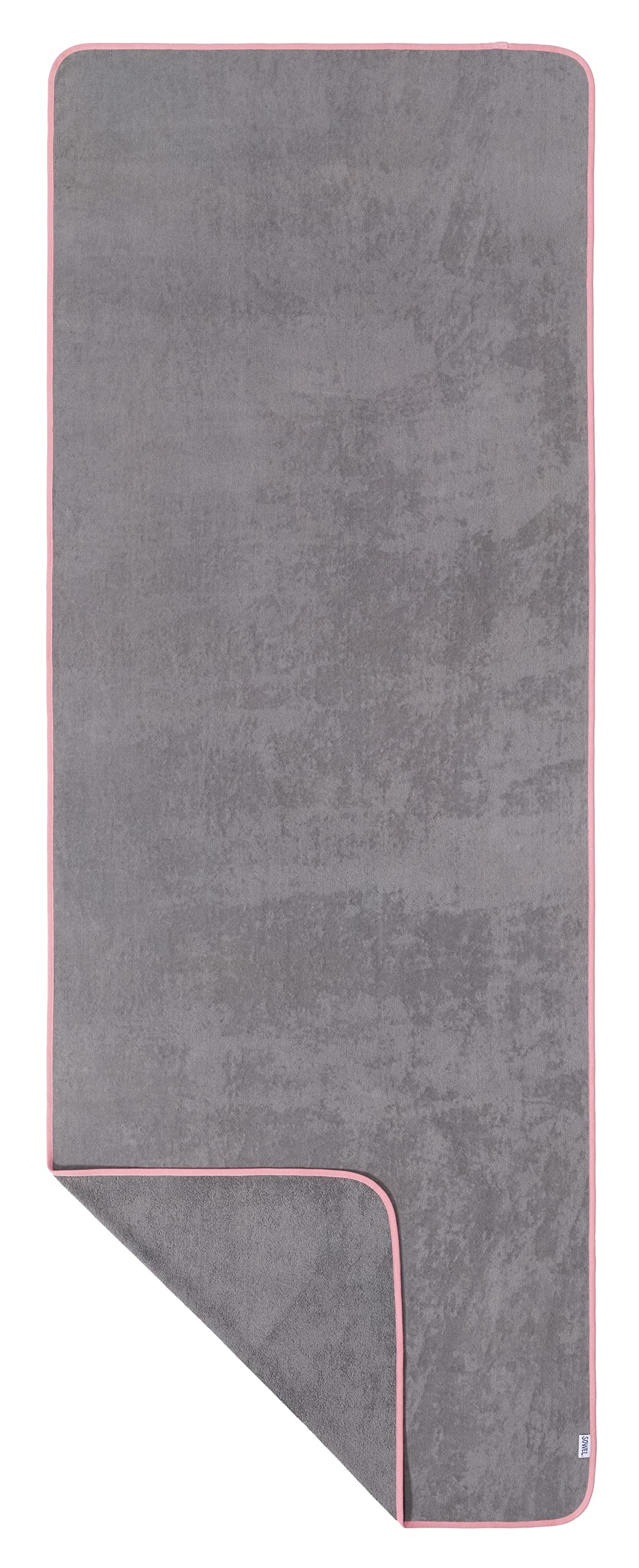 Sowel? Beach Towel Large, 100% Organic Cotton, XL Sauna Towel, 220 x 80 cm, Grey/Pink