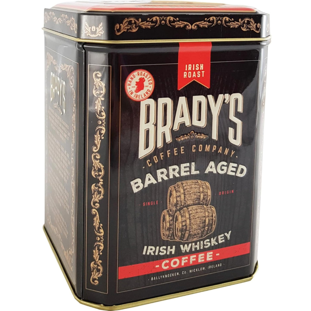 Brady?s Barrel Aged Medium Roast Ground Coffee 227g Tin for Cafetiere, Pour Over or Drip Filter - 100% Arabica Brazilian and Colombian Coffee Beans -