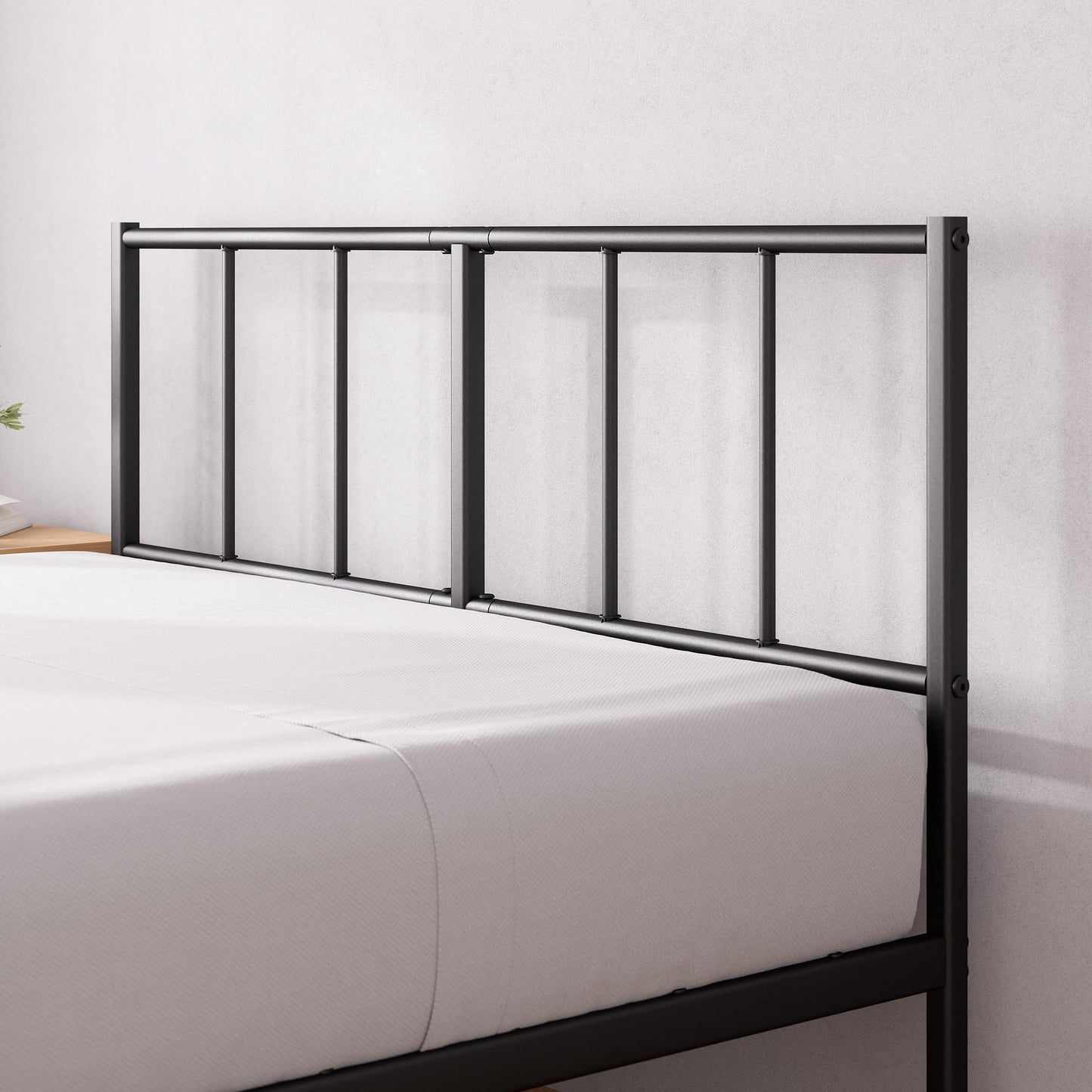 ZINUS Justin Single Bed Frame  Bed 190x90 cm  35cm Height  Metal Bed Frame with Headboard  Platform bed frame with steel slat support  Modern
