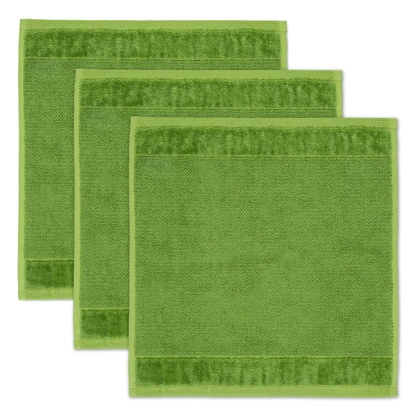 Möve Bamboo Luxe set of 3 soap cloths 30 x 30 cm made of 60% cotton / 40% viscose from bamboo cellulose, peridot