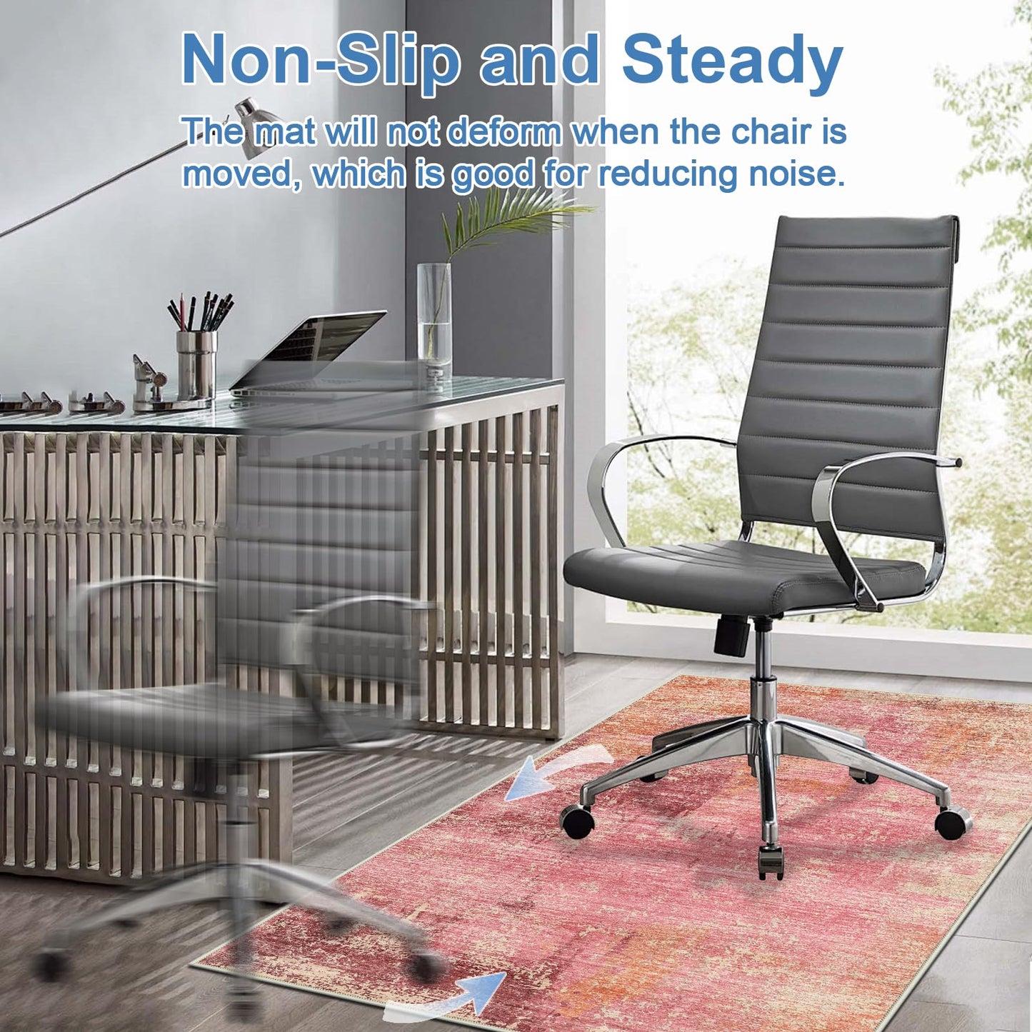 Capslpad Office Chair Mats for Hardwood Floor 90x120cm Non-Slip Modern Abstract Home Multi Purpose Chair Mat Low Pile Floor Protectors Computer Chair