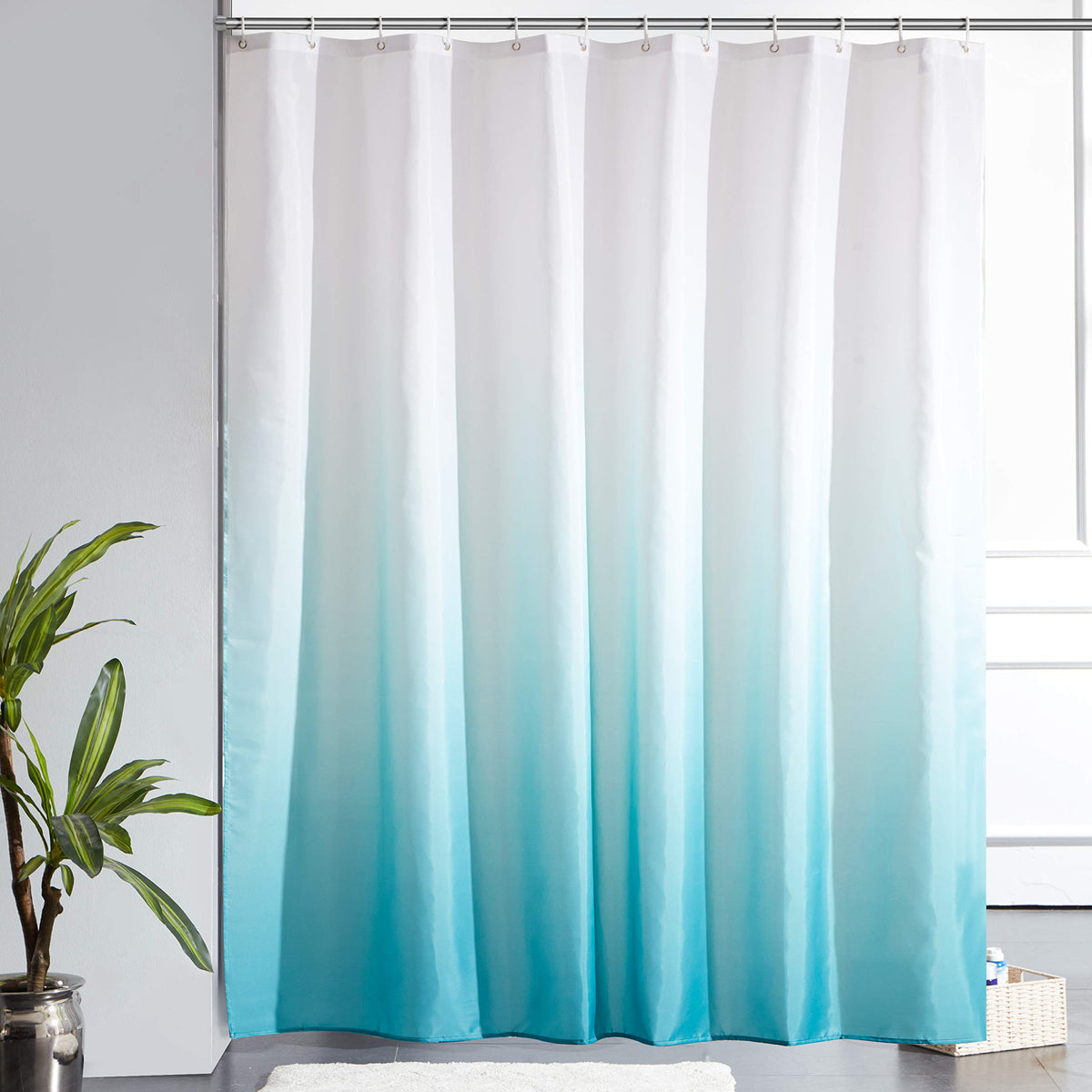 Furlinic Shower Curtains for Bathroom Mould Proof Resistantand 78x78 Inch Polyester Fabric Bath Curtain Waterproof Washable with 12 Hooks for Wetroom