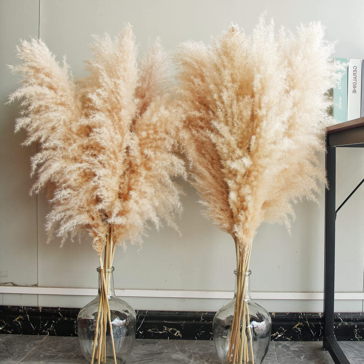 Bannifll 46-inch Natural Pampas Grass Decor Tall with 10 Stems. Perfect for Weddings, Parties, Farmhouse, and Boho Home Decor.