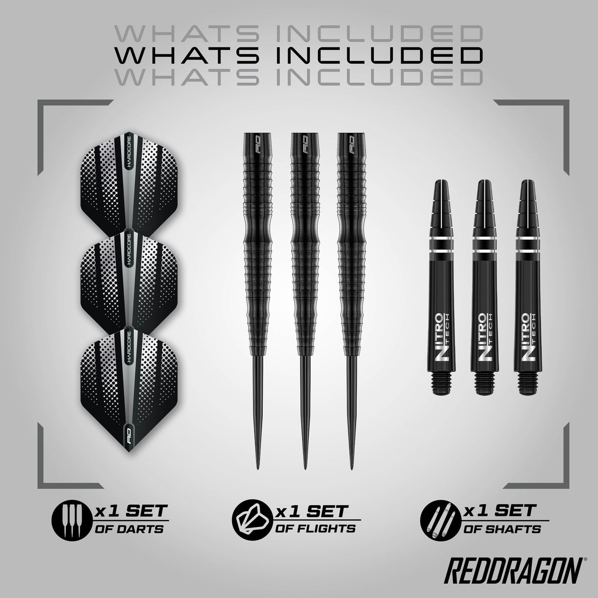 RED DRAGON Razor Edge Extreme 22 Gram Professional Tungsten Darts Set with Flights and Stems