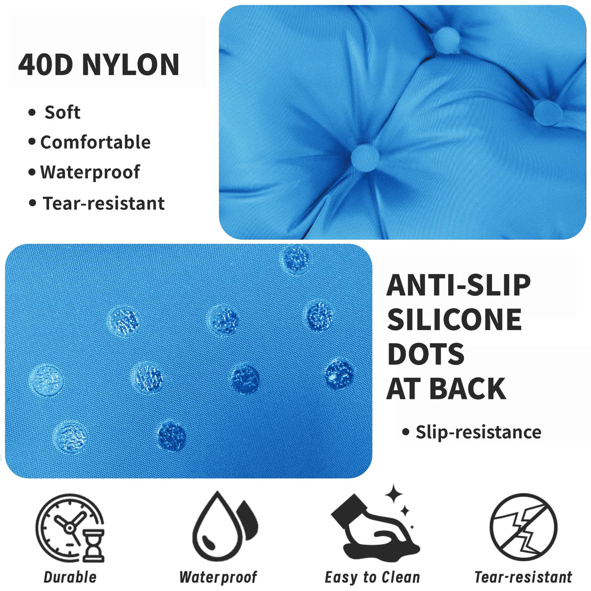 EULANT Thickened Non-slip Inflatable Stadium Seat Cushion,Blow Up Pillow