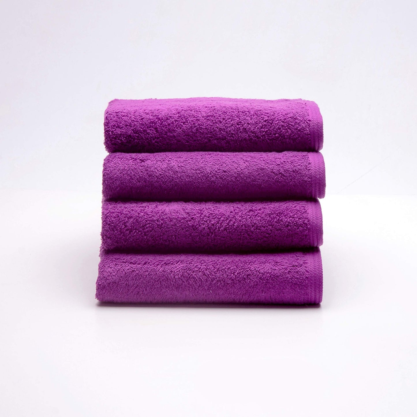 Sancarlos - Set of 4 Ocean Wash Basin Towels, Purple, 100% Cotton, 550 g/m2