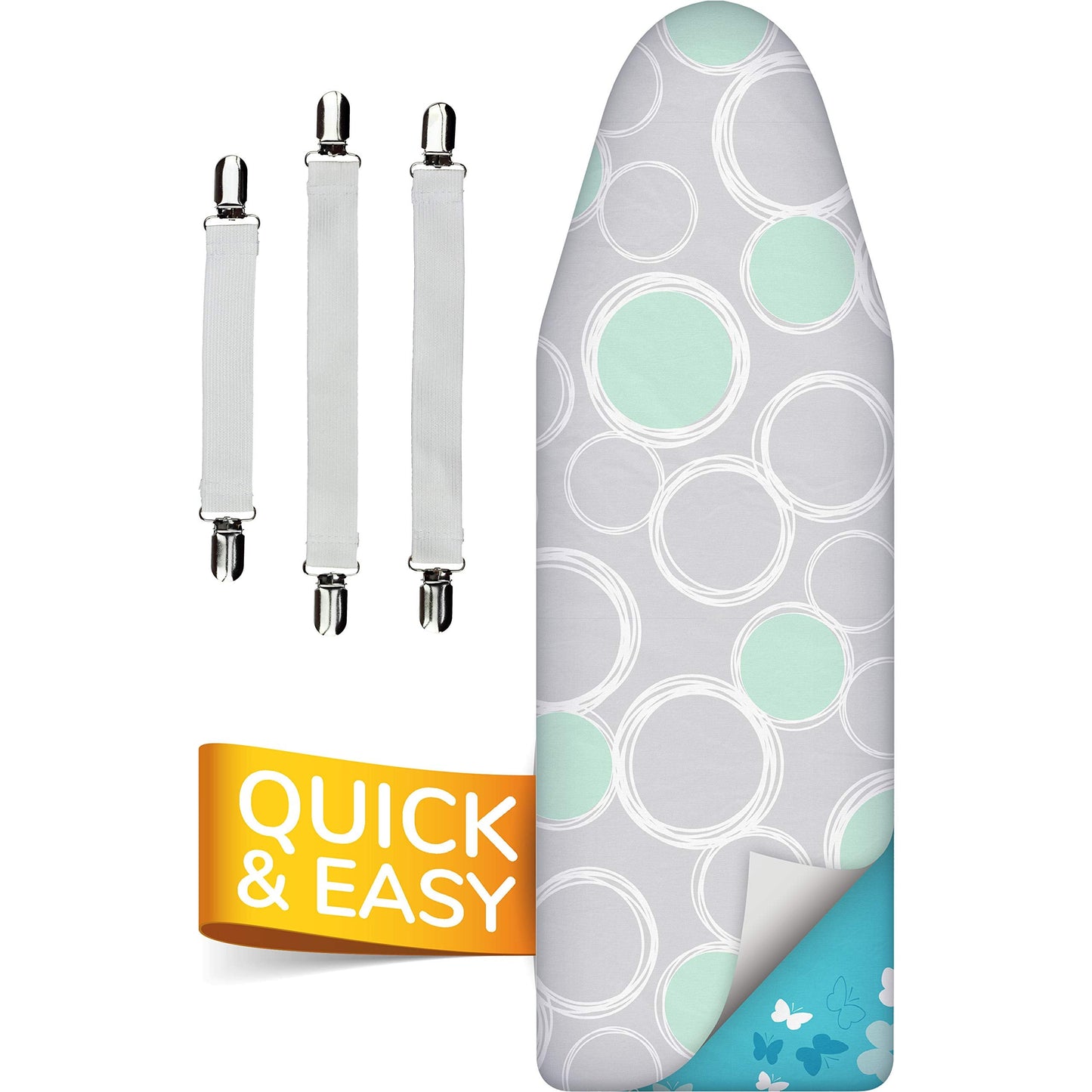 Super Soft 5 Layer Turbo Ironing Board Covers 135 x 45 - 50% faster with High Speed Steam Reflection, 100% Cotton Top, 140 x 40, Made in EU, 5 sizes,