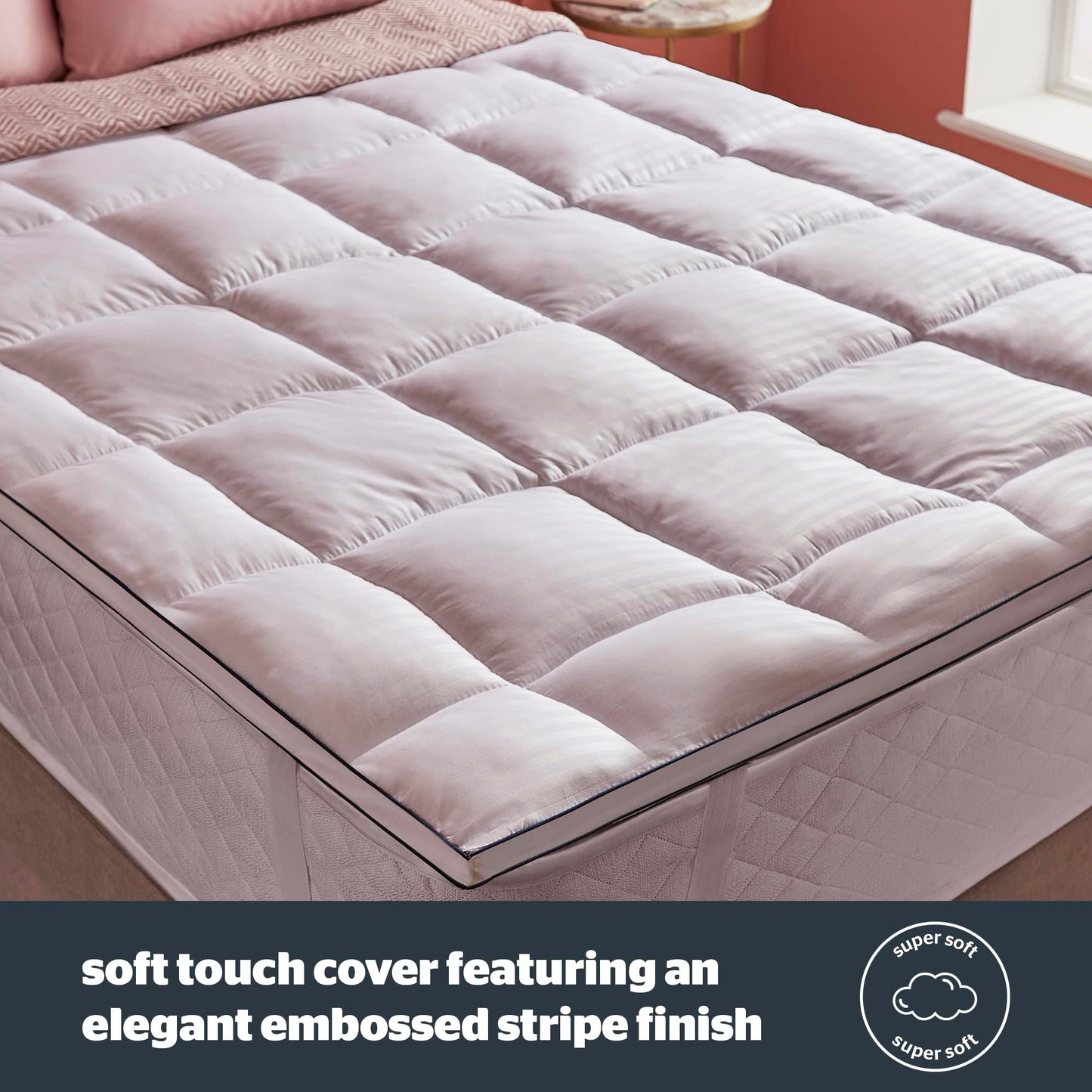 Silentnight Hotel Collection Mattress Topper King Size - Luxury Soft Silky Comfortable 5cm Thick Deep Mattress Protector Pad Cover with Deep Fit