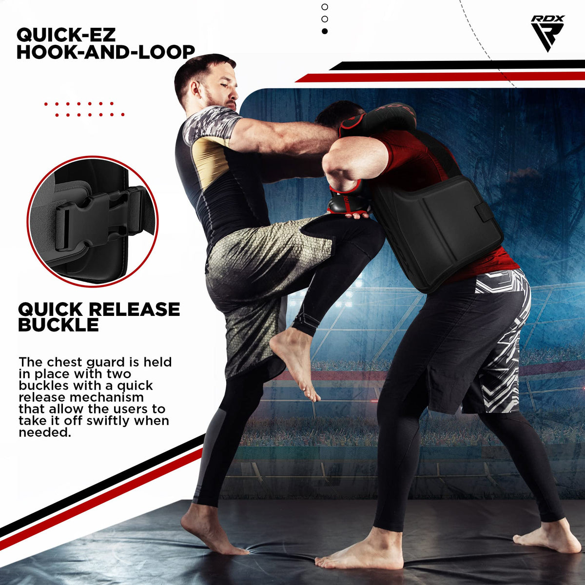 RDX Chest Guard, MMA Kickboxing Muay Thai Boxing Body Protector, Sparring Training Heavy Punching, KARA Adjustable Strike Shield, Martial Arts Upper